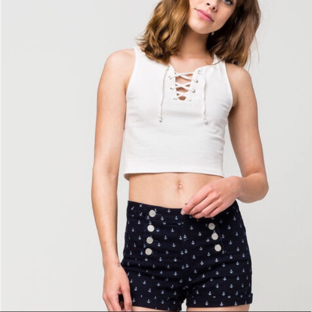 Anchor sailor denim shorts